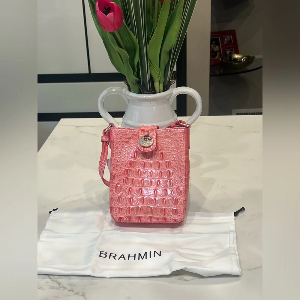 🆕 Brahmin Pink Punch Crossbody Bag and Dust Bag - Picture 9 of 17